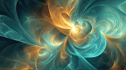 Poster - A captivating modern abstract background that highlights a fractal flame graphic,