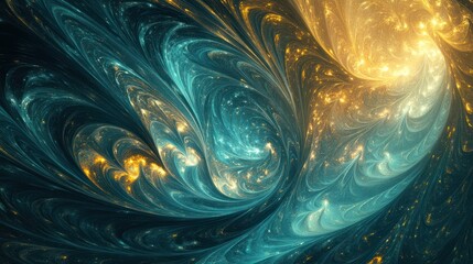 Poster - A captivating modern abstract background that highlights a fractal flame graphic,