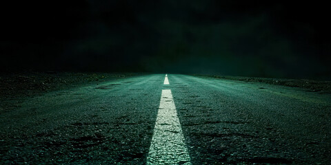 Wall Mural - A long road with a white line in the middle