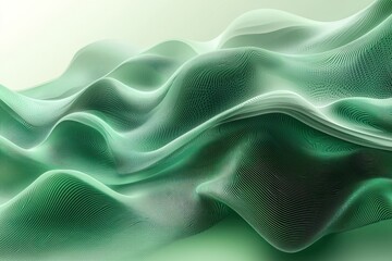 Poster - Abstract Green Wavy Lines and Patterns