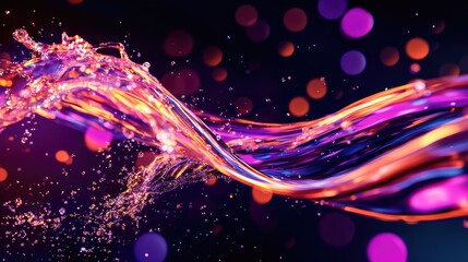 Aufkleber - A vibrant splash of water is captured in motion highlighting the beauty and fluidity of liquid as it forms an elegant curve