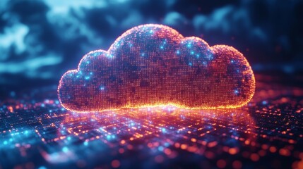 Poster - A cloud computing system is made up of network connections and binary code.