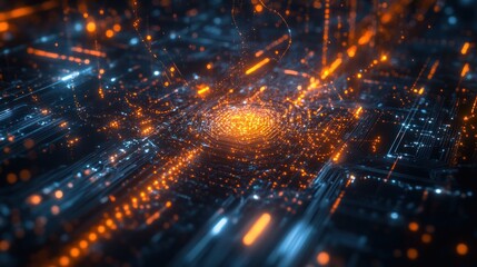 Poster - entangled particles on a high-tech electronic chip