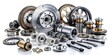 © Curie - High-Quality Long Exposure Image of Isolated Automotive Spare Parts on a White Background for Auto Industry Applications and Marketing Purposes