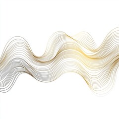 Poster - Elegant wavy lines in gold and silver tones creating a fluid design against a light background