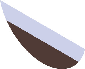 Poster - Simple and minimalist crescent moon shape with brown and light blue sections, creating a modern and abstract design