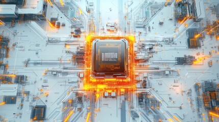 Poster - entangled particles on a high-tech electronic chip