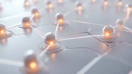 Poster - transistor structure with interconnected nodes and energy particles visually flowing between