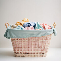 Wall Mural - A laundry basket on a white background 5