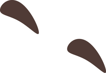 Poster - Simple illustration of brown eyebrows on a white background, conveying a neutral facial expression