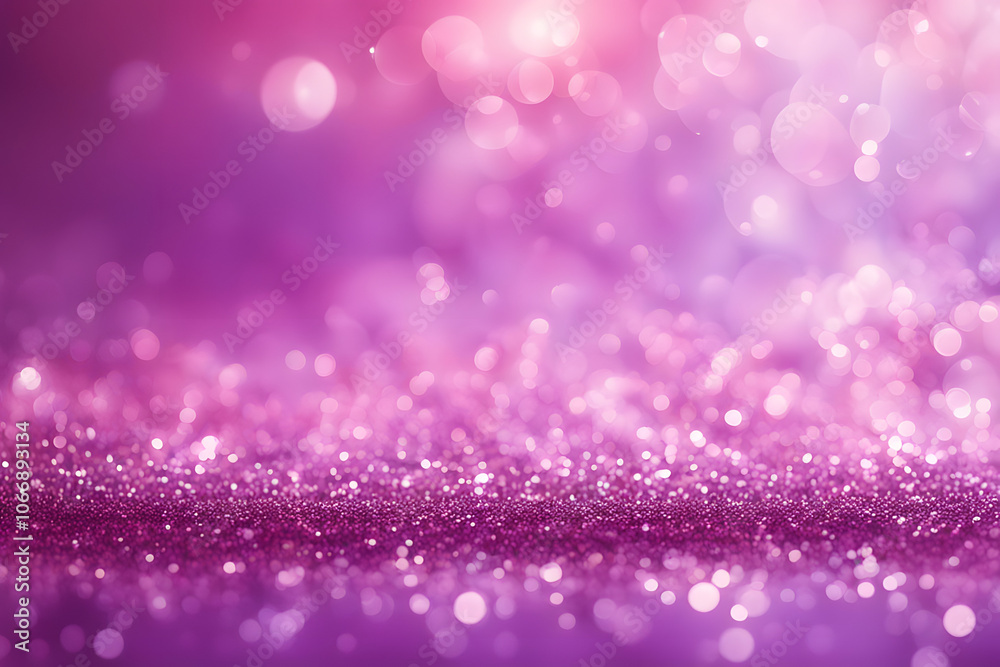 Pink and purple glitter background with soft bokeh effects and ...