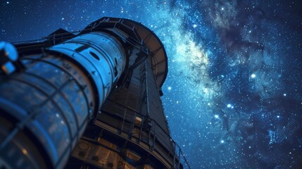 Wall Mural - telescope captures the beauty of the milky way galaxy on a clear night, showcasing the vastness and 