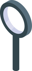 Poster - Magnifying glass isometric view enhancing visibility, exploring details with precision