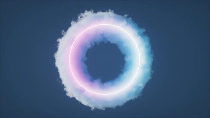 Wall Mural - Isolated soft cloud with circle shape, 3d rendering.