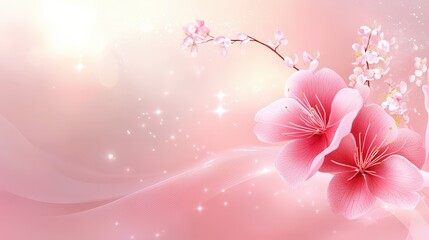 Poster - A chic pink flower background with a soft focus effect, ideal for enhancing beauty branding, fashion marketing, and feminine visuals.