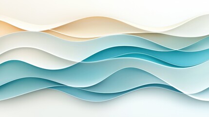 Fototapete - A soothing cool pattern with soft curves and waves, perfect for wellness brands, relaxation themes, and tranquil visual content.