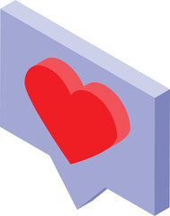 Poster - Social media notification icon with a red heart symbol is expressing love, affection, and appreciation