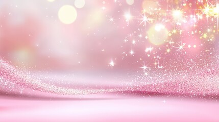 Poster - A dazzling pink glitter background that sparkles with light, perfect for party invitations, festive branding, and creative visual content.