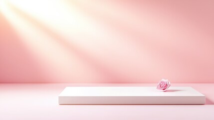 Aufkleber - An elegant pink background studio shot with soft gradients and shadows, ideal for beauty products, professional presentations, and artistic displays.