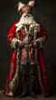 © Ben Kuang - A regal older man in elaborate red costume and ornate mask, exuding mystery and charm.