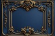© upnowgraphics - Ornate Gold Frame on Deep Blue Background
