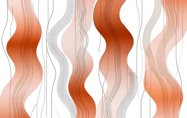 Poster - A modern abstract design featuring dynamic flowing waves in shades of orange and white against a clean background, evoking a sense of movement and energy.