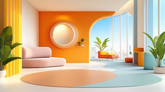 A unique office background featuring a mix of modern and vintage decor, vibrant colors, and open workspaces, perfect for illustrating the importance of creativity in business.