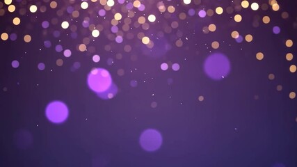 Poster - Abstract background with glowing dark purple particles.