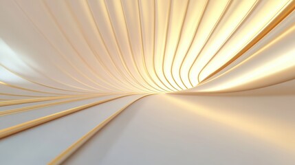Wall Mural - a long, curving line of gold and white stripes