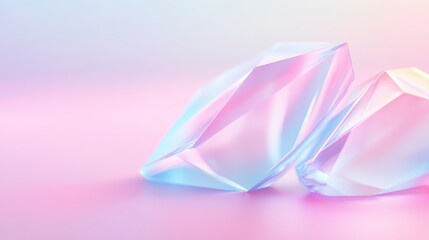 Wall Mural - two large, clear, blue diamonds are on a pink background