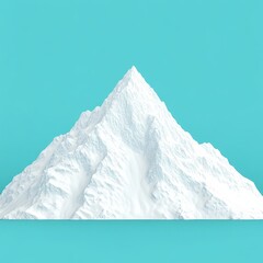 Poster - White mountain peak on turquoise background.