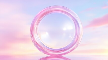 Wall Mural - a pink sphere with a clear center