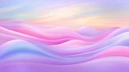 Wall Mural - a beautiful, colorful, and serene landscape with pink and blue waves