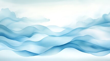 Wall Mural - the image is a blue wave with a white background