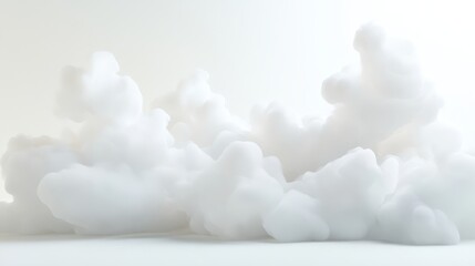 Wall Mural - the image is a white background with a large cloud of white foam