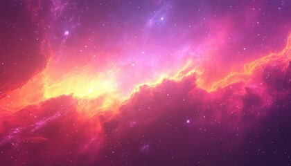 Wall Mural - A vibrant nebula background filled with chaos and cosmic colors in space