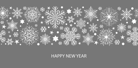 seamless pattern of snowflakes. let it snow. for decoration of borders, postcards, posters, flyers f