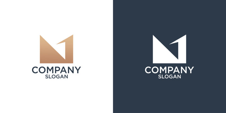 initial letter M abstract monogram logo design vector