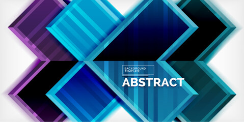 Poster - Arrow symbols created with 3d effects and line texture geometric abstract background