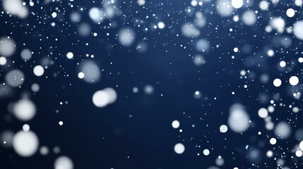 Wall Mural - dark blue background with white snowflakes, winter holiday theme