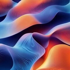 Poster - Colorful abstract waves create a dynamic visual experience with flowing patterns and gradients in vibrant hues