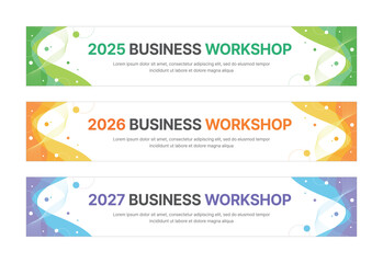 Wall Mural - set of business banner design templates in modern, abstract pattern style for schools, companies, wo