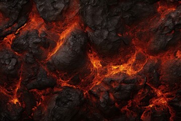 Poster - Background volcano lava fire.