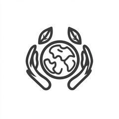 save the planet icon on white background