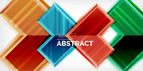 Aufkleber - Arrow symbols created with 3d effects and line texture geometric abstract background