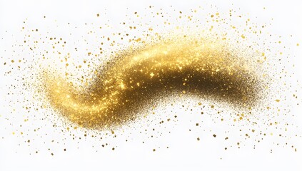 Canvas Print - Golden Glitter Explosion on White Background