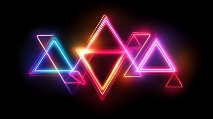 Aufkleber - Neon Light Shapes in the Dark