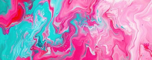 Poster - Vibrant Marbled Abstract Composition in Bright Colors