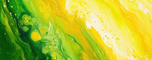 Poster - Vibrant Marbled Lime Green Abstract Texture
