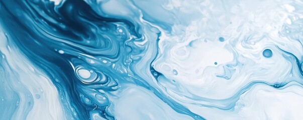 Poster - Soft Blue Calming Marbled Texture Background